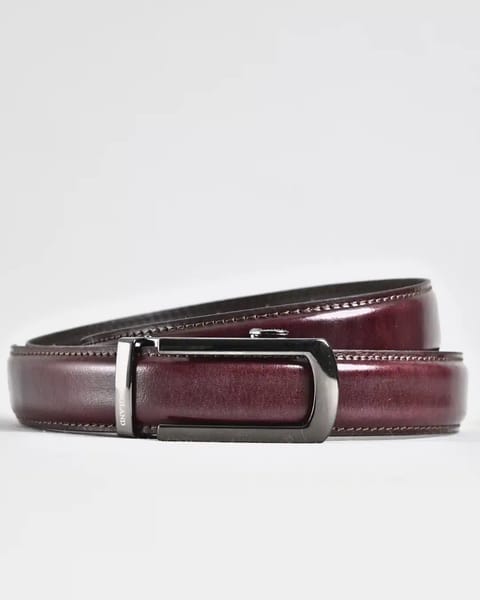 Oxford Men's Original Leather Belt  (Burgundy Blend) - 28-44 - Image 2