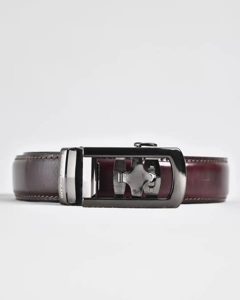 Oxford Men's Original Leather Belt  (Burgundy Blend) - 28-44 - Image 3