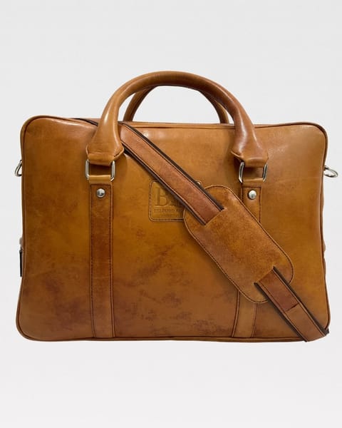 Executive Men's Original Leather Briefcase (Brown) - Image 2