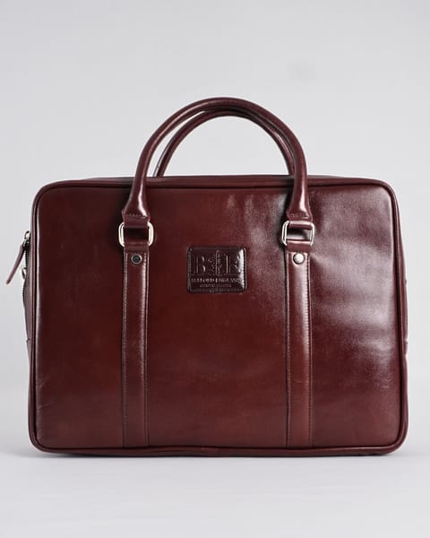 Executive Men's Original Leather Briefcase (Rich Brown) - Image 5