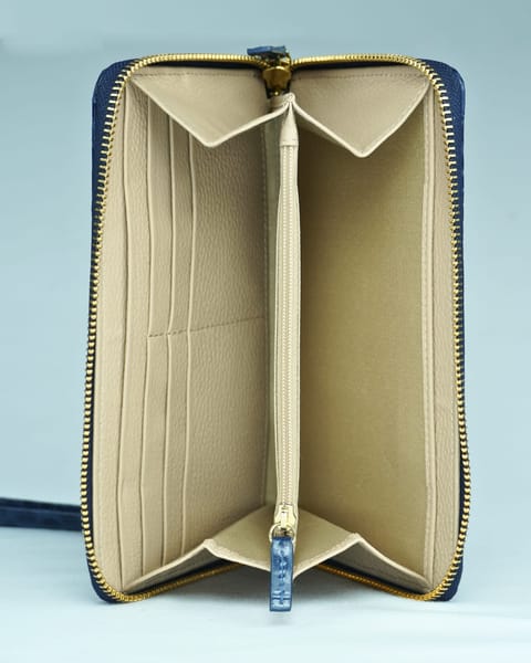 Mia - Women’s Original Leather Wallet (Premium Blue) - Image 4