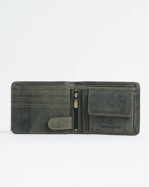 Cambridge Men’s Original Leather Wallet (Rugged Green) - Image 4