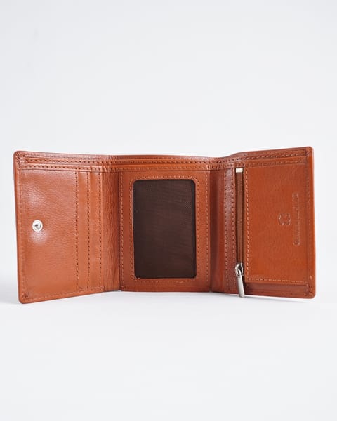 Dublin - Men’s Original Leather Trifold Wallet (Cognac) - Image 4