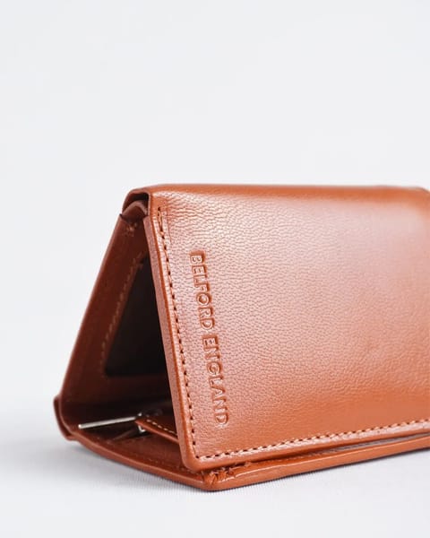 Dublin - Men’s Original Leather Trifold Wallet (Cognac) - Image 9