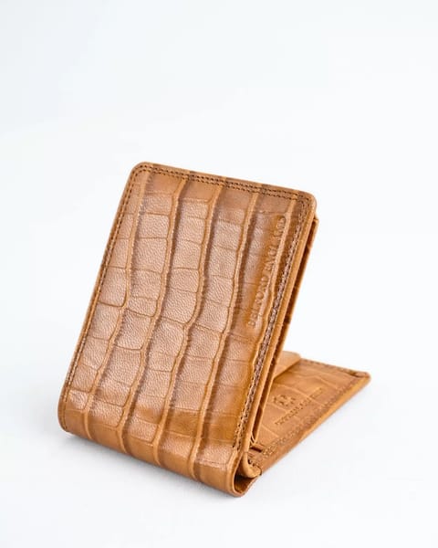 Cambridge Men’s Original Leather Wallet (Croco Rich Tan)