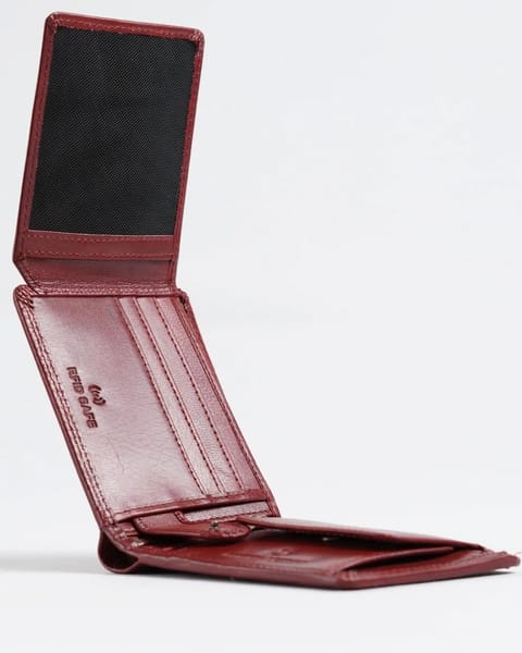 Cambridge Men’s Original Leather Wallet (Luxury Brown & Cherry Blend) - Image 7