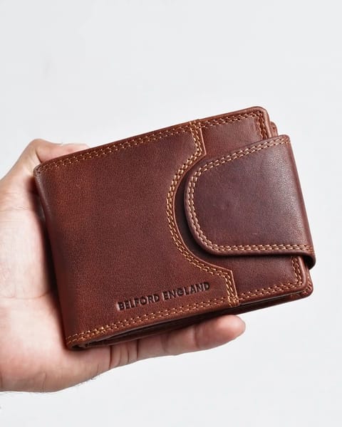 Derby - Men’s Original Leather Wallet (Vintage Brown) - Image 3