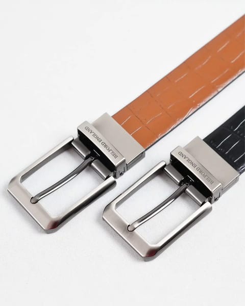 Arizona - Men's Original Leather Belt  Reversible (Black & Tan) - 28-44 - Image 9