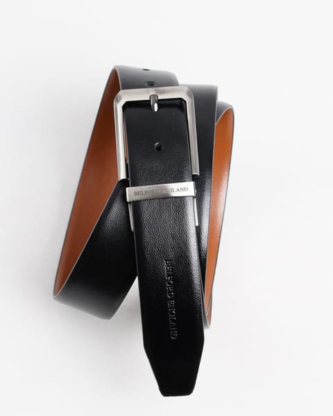 Mexico - Men's Original Leather Belt  Reversible (Premium Black & Tan) - 28-44 - Image 4