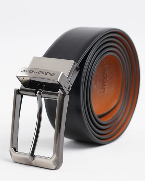 Mexico - Men's Original Leather Belt  Reversible (Premium Black & Tan) - 28-44 - Image 7