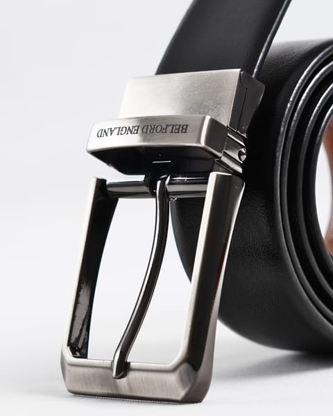 Mexico - Men's Original Leather Belt  Reversible (Premium Black & Tan) - 28-44 - Image 9