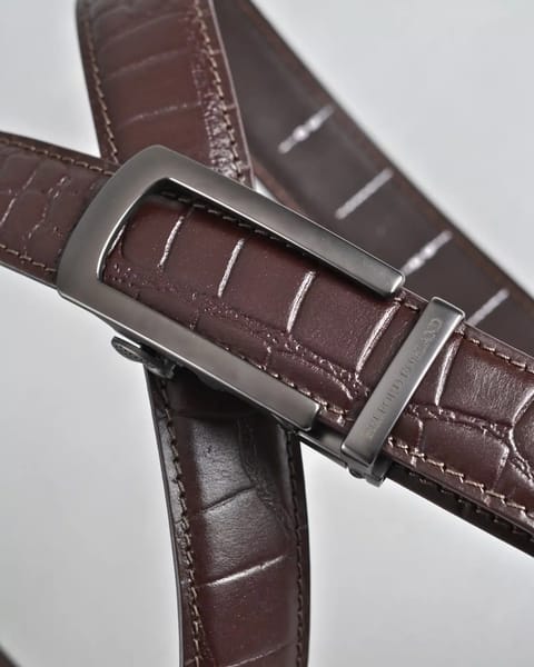 Oxford Men's Original Leather Belt  (Croco Brown) - 28-44 - Image 4