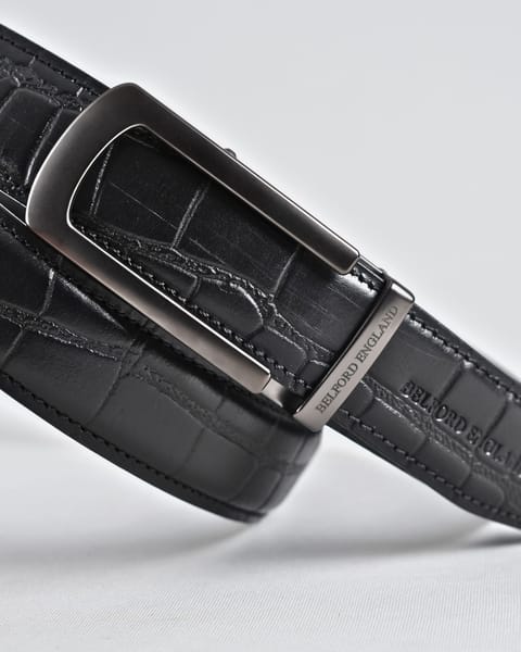 Oxford Men's Original Leather Belt  (Croco Black) - 28-44 - Image 3