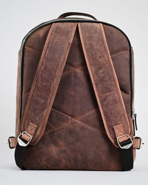 The Everyday Transit  - Men's Original Leather BackPack (Rugged Brown) - Image 5