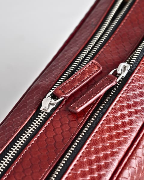 Executive Men's Original Leather Briefcase  (Royal Cherry Salmon) - Image 4