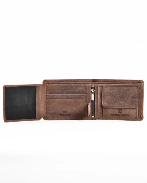 Cambridge - Men’s Original Leather Wallet (Rugged Series) - Brown - Image 5