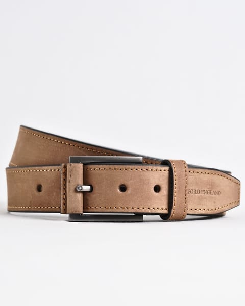 Sydney- Men's Original Leather Belt  (Suede Tan) - 28-44