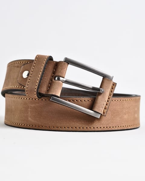 Sydney- Men's Original Leather Belt  (Suede Tan) - 28-44 - Image 2