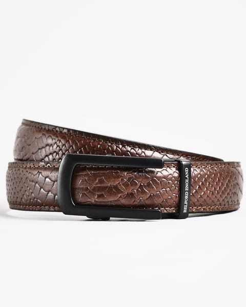 Oxford Men's Original Leather Belt  (Python Brown)  28-44