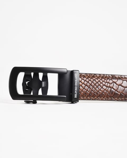 Oxford Men's Original Leather Belt  (Python Brown)  28-44 - Image 5