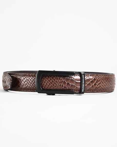 Oxford Men's Original Leather Belt  (Python Brown)  28-44 - Image 4