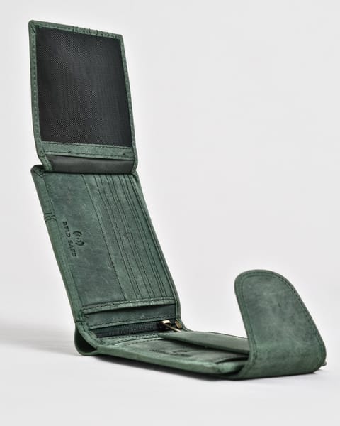 Derby - Men’s Original Leather Wallet (Rugged Green) - Image 4