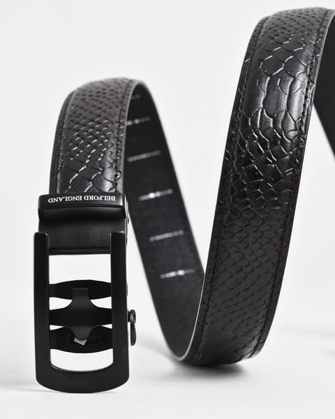 Oxford Men's Original Leather Belt  (Python Black)  28-44 - Image 2