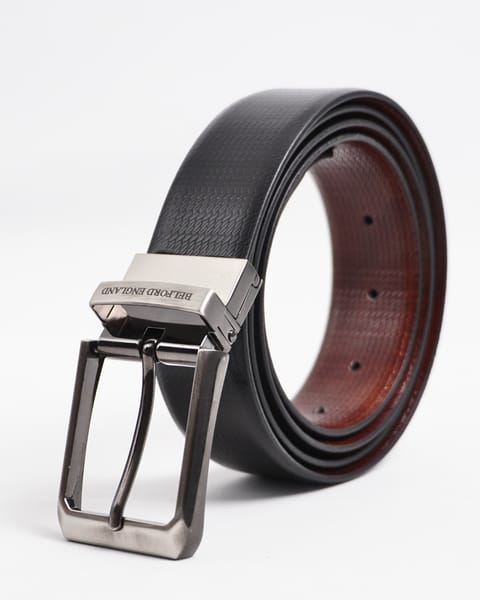 Milan Men's Original Leather Belt  Reversible (Black & Brown) - 28-44 - Image 3