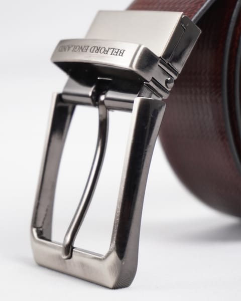 Milan Men's Original Leather Belt  Reversible (Black & Brown) - 28-44 - Image 5