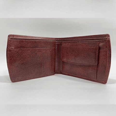 Darry - Men’s Original Leather D Shape Wallet (Brown & Cherry Blend) - Image 2