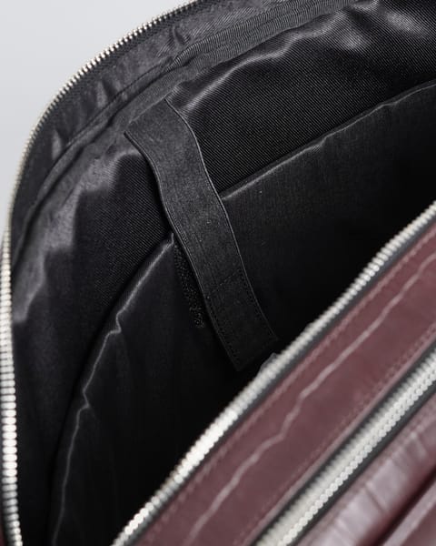 Executive Men's Original Leather Briefcase (Croco Cherry) - Image 8