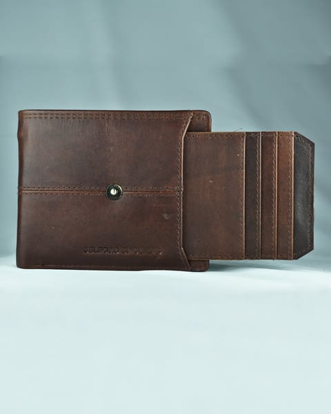 Columbus Men’s Original Leather Wallet Vintage Edition (Brown) - Image 3