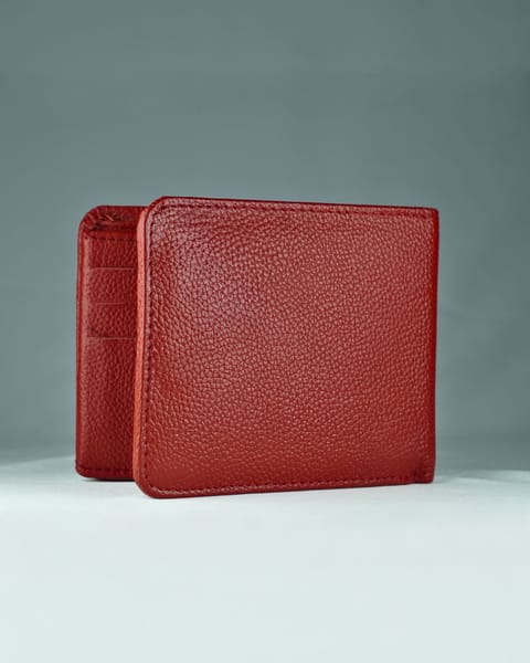 Redburry Men’s Original Leather Wallet (Red) - Image 5