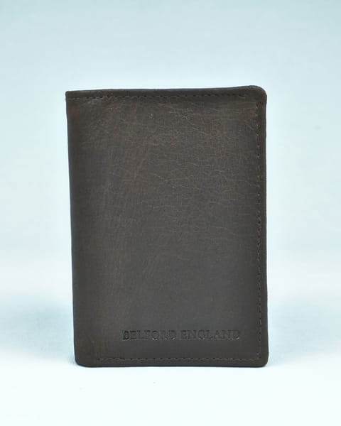 Britian - Men’s Original Leather Tri-Fold Wallet - Coffee Brown