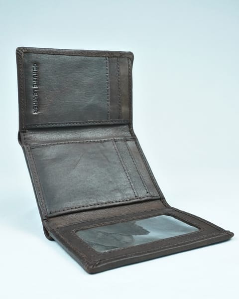 Britian - Men’s Original Leather Tri-Fold Wallet - Coffee Brown - Image 3