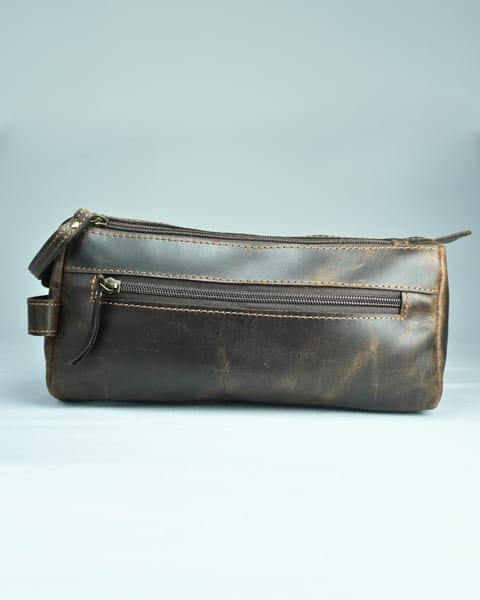 Belgium -  Original Leather Dopp Kit (Vintage Brown) - Image 2