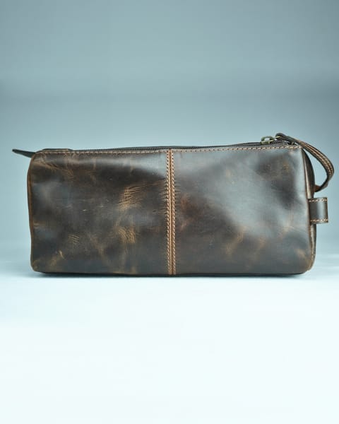 Belgium -  Original Leather Dopp Kit (Vintage Brown) - Image 3