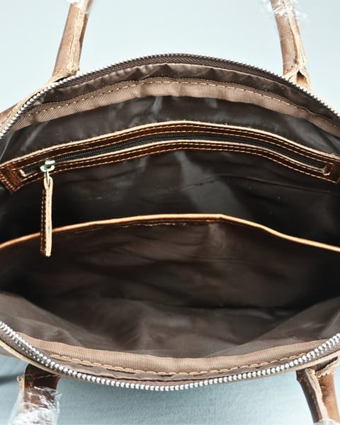 Executive Men's Original Leather Laptop Bag (Vintage Brown) - Image 4