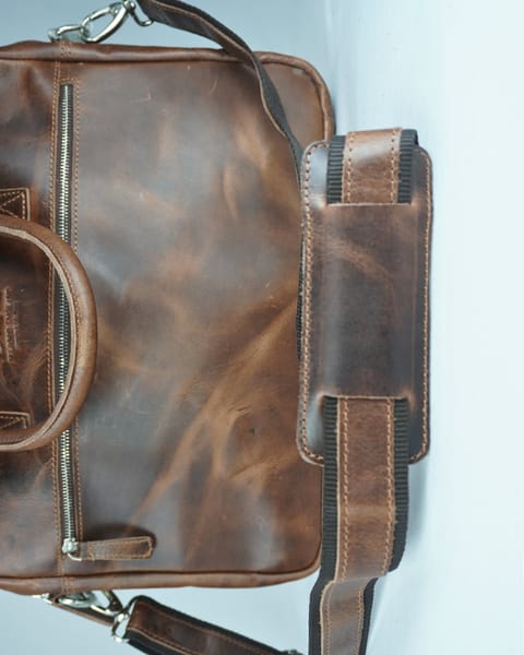 Executive Men's Original Leather Laptop Bag (Vintage Brown) - Image 5