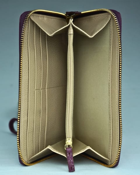 Isabella - Women’s Original Leather Wallet (Premium Purple) - Image 4