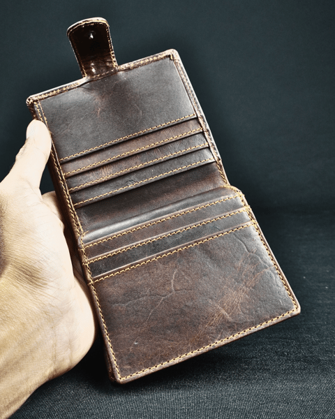 Braxton- Men’s Original Leather Wallet (Vintage Brown) - Image 14