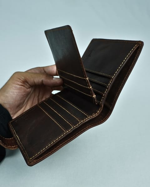 Braxton- Men’s Original Leather Wallet (Vintage Brown) - Image 4