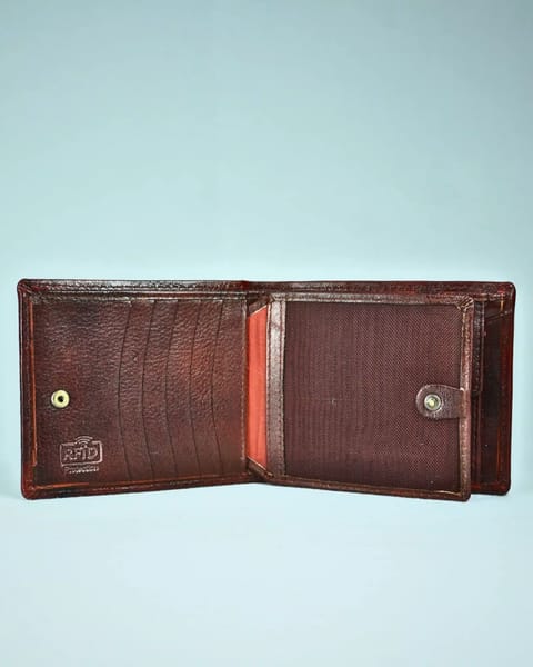 Chester - Men’s Original Leather Wallet (With 10 Card Slots) - Cherry Blend - Image 4