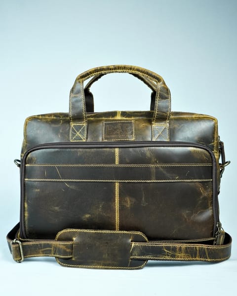 Vintage Series - 100% Original Leather (Laptop Bag) - Tan
