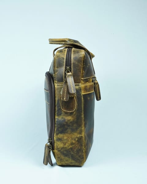 Vintage Series - 100% Original Leather (Laptop Bag) - Tan - Image 5