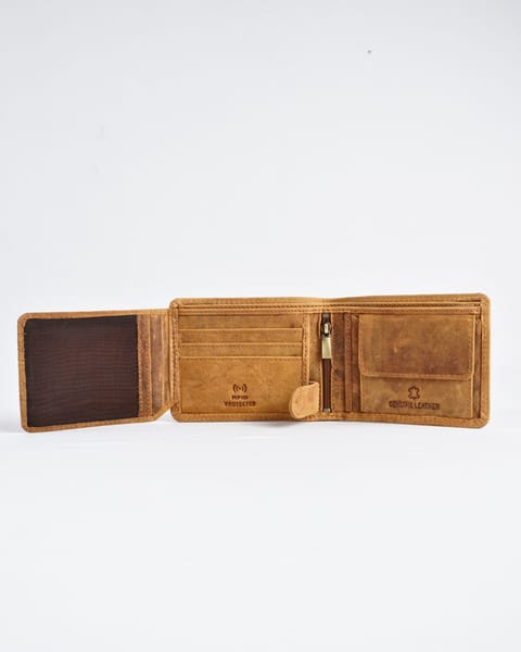 Cambridge Men’s Original Leather Wallet (Rugged Tan) - Image 4