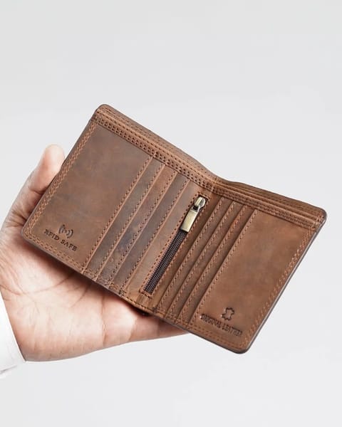 Aubrey - Men’s Original Leather Wallet (Rugged Brown) - Image 3