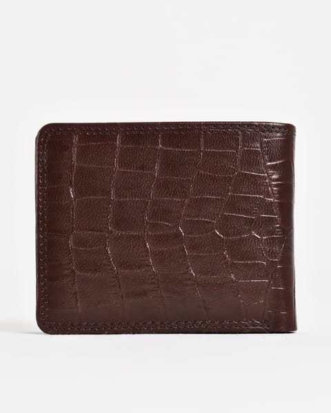 Cambridge Men’s Original Leather Wallet (Croco Cherry) - Image 6