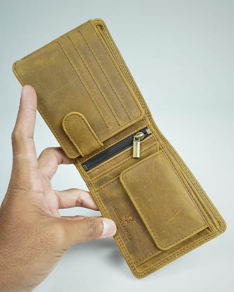 Cambridge - Men’s Original Leather Wallet (Hazel Brown) - Image 6