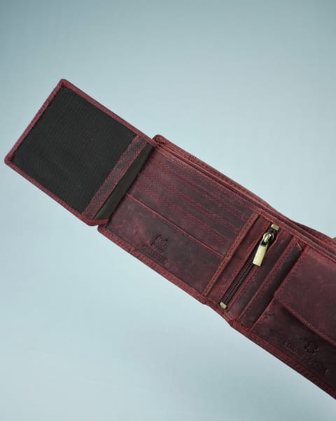 Derby - Men’s Original Leather Wallet (Rugged Cherry) - Image 4